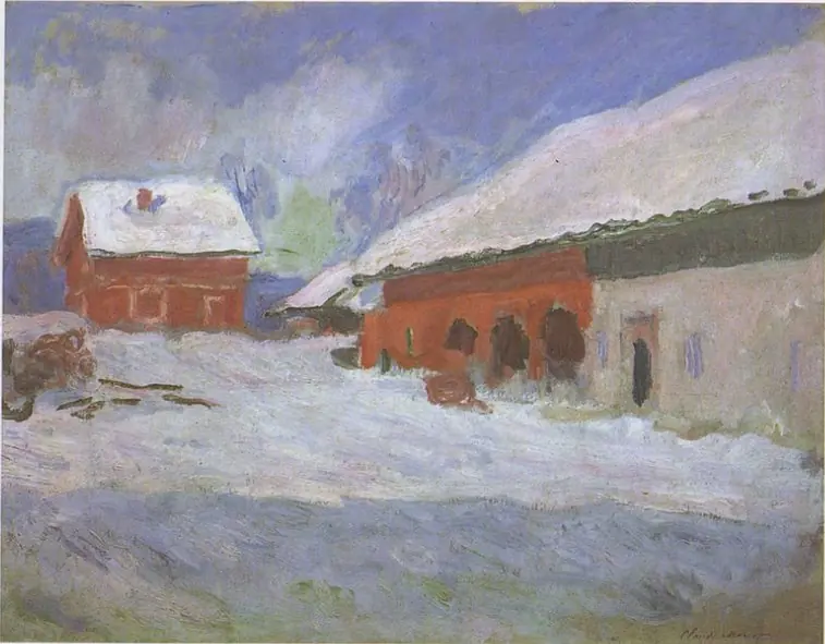Norvège, les maisons rouges à Björnegaard, by Claude Monet