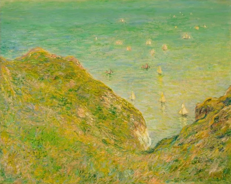 On the Cliff at Pourville Clear Weather, by Claude Monet, oil, 1892