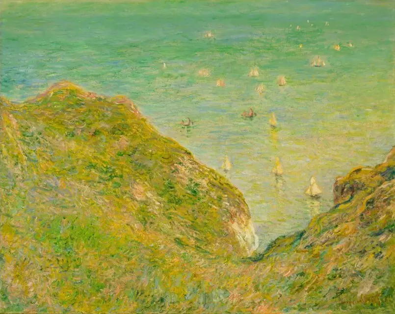 On the Cliff at Pourville Clear Weather, by Claude Monet
