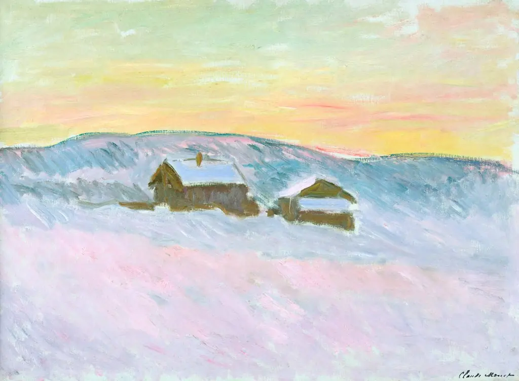 Paysage de Norvège. Les maisons bleues, by Claude Monet