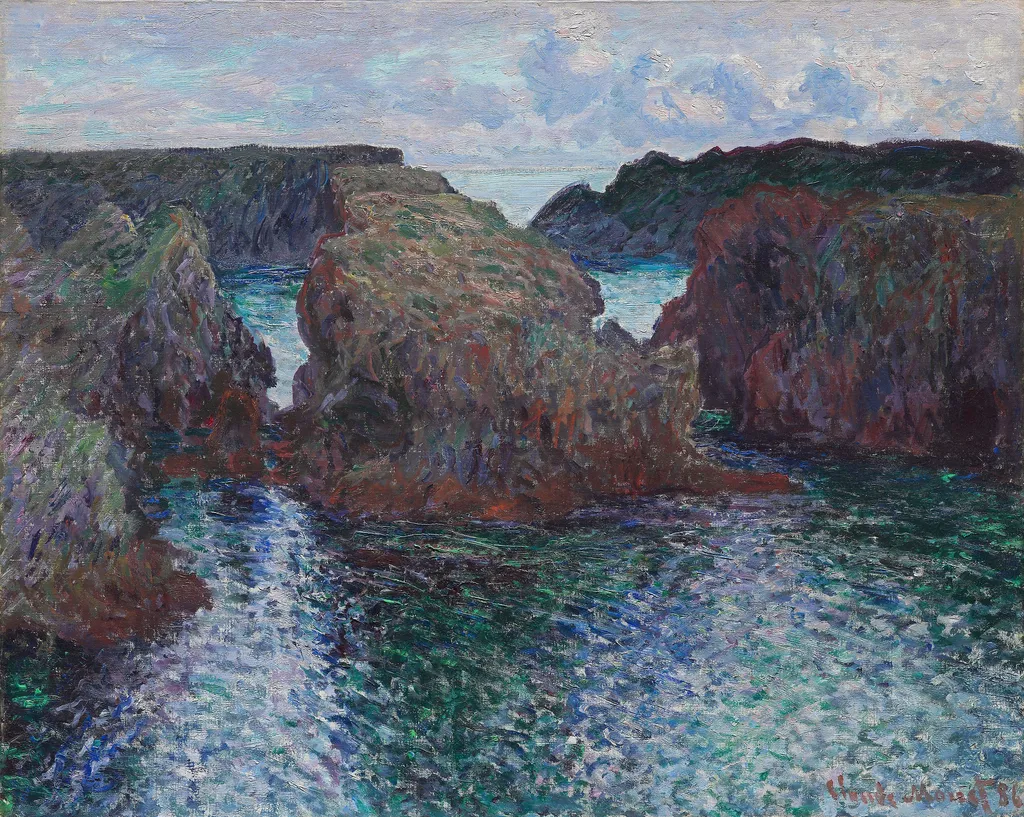 Rocks at Port-Goulphar, Belle-Île, by Claude Monet, oil, 1894