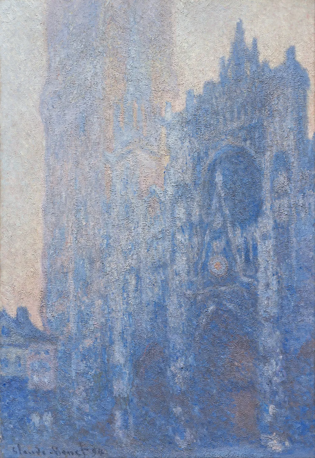 Rouen Cathedral, Portal and Tower d'Albane, Dawn, by Claude Monet, oil, 1897