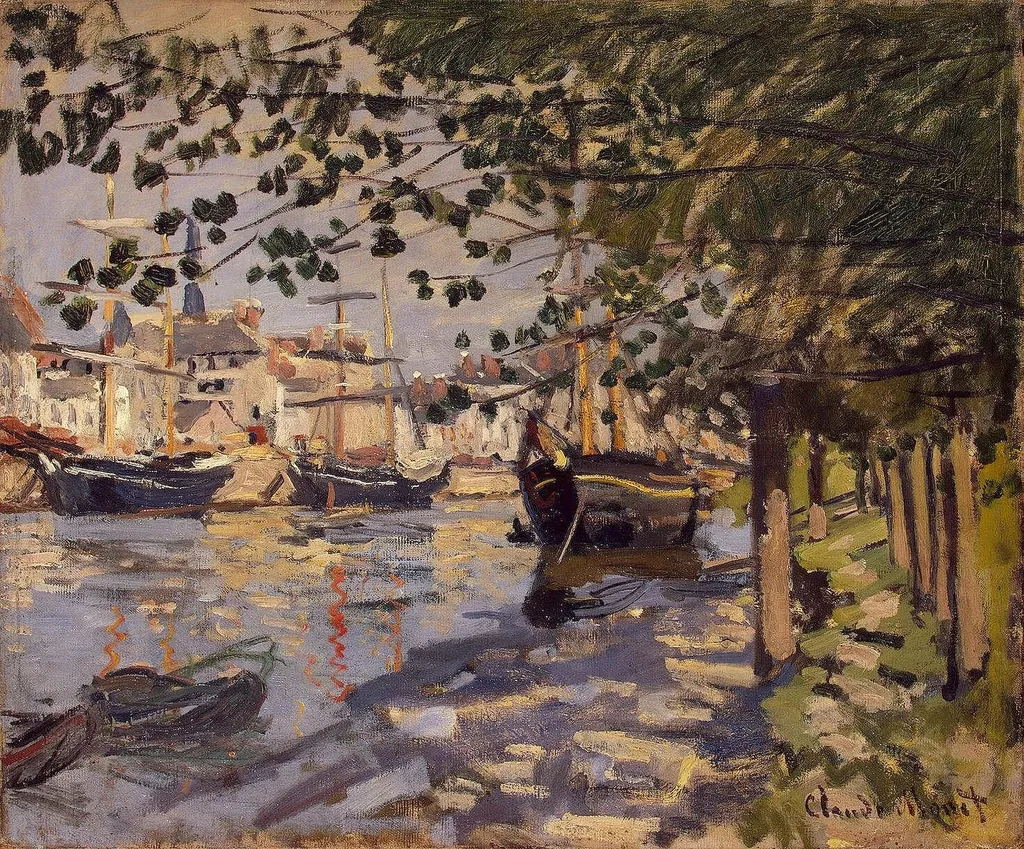 Seine at Rouen, by Claude Monet, oil, 1872