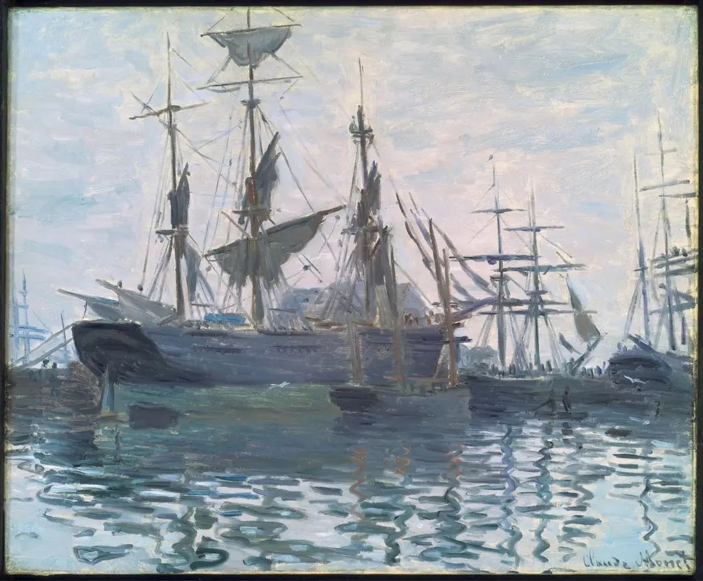 Ships in a Harbor, by Claude Monet