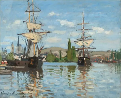 Ships Riding on the Seine at Rouen, by Claude Monet, 1872