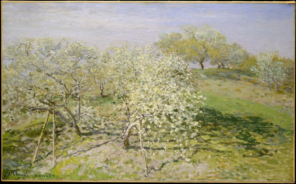 Spring (Fruit Trees in Bloom), by Claude Monet, oil, 1873