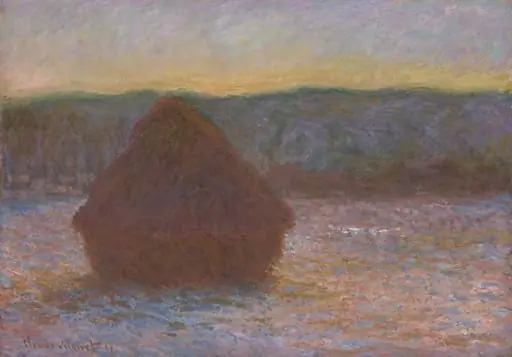 Stack of Wheat (Thaw, Sunset), by Claude Monet