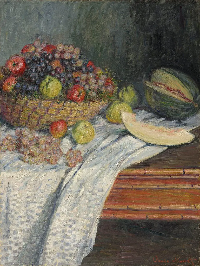Still Life with a Honeydew Melon, by Claude Monet