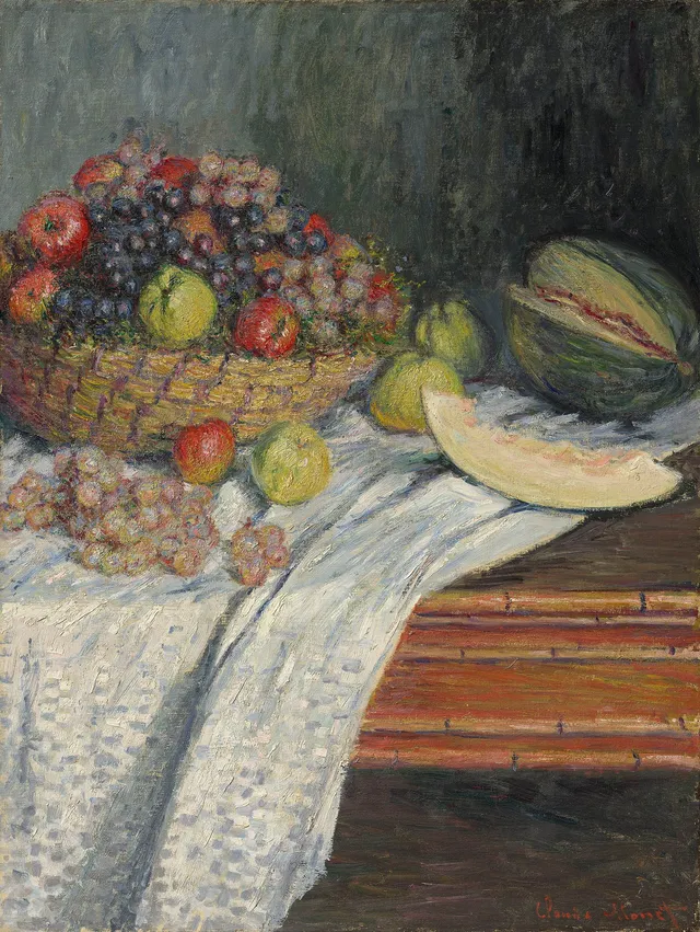 Still Life with a Honeydew Melon, by Claude Monet