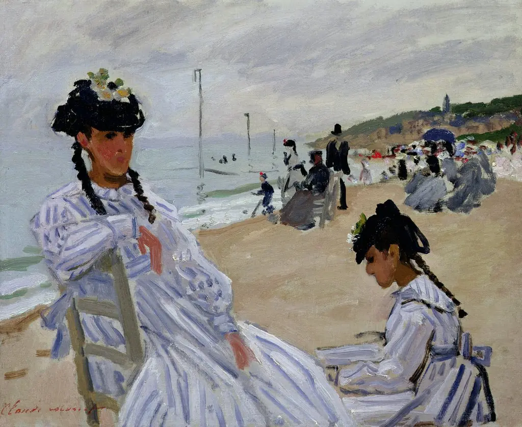 Sur la plage à Trouville, by Claude Monet