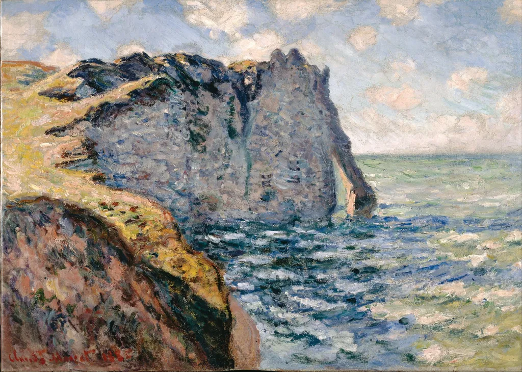 The Cliff of Aval, Etrétat, by Claude Monet, oil, 1893