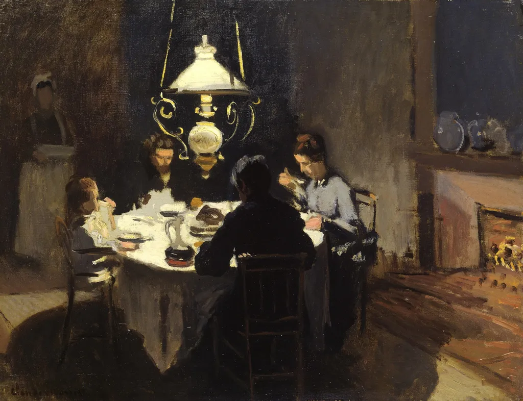 The Dinner, by Claude Monet, oil, 1868