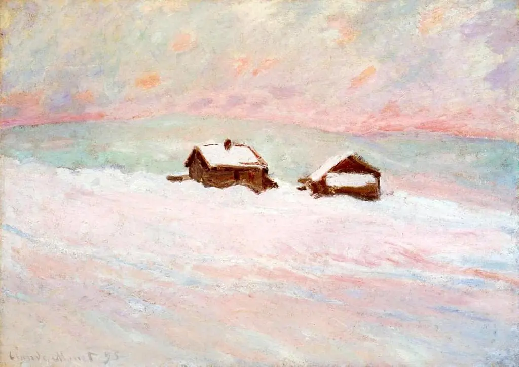 The Houses in the Snow, Norway, by Claude Monet