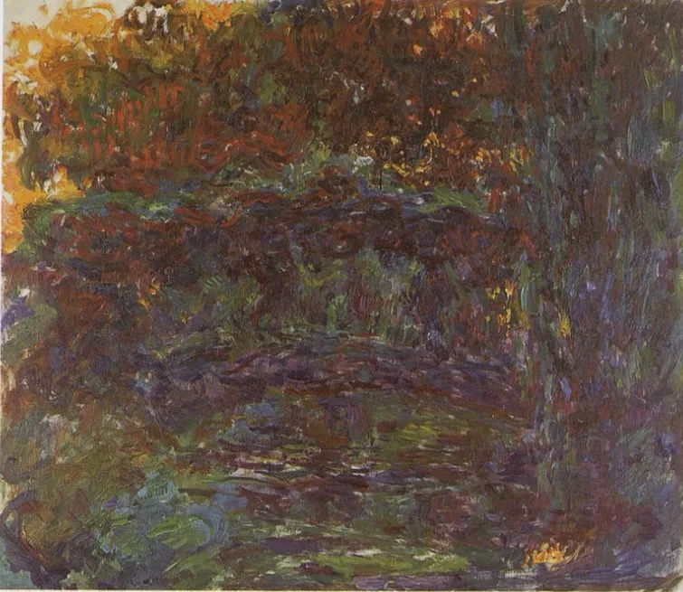 The Japanese Bridge, by Claude Monet, oil, 1921