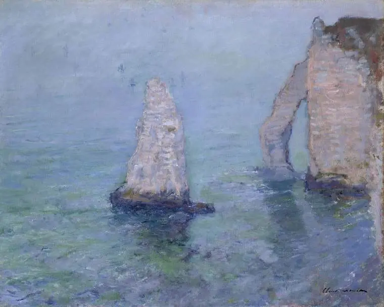 The Rock Needle and Porte d' Aval, Etretat, by Claude Monet
