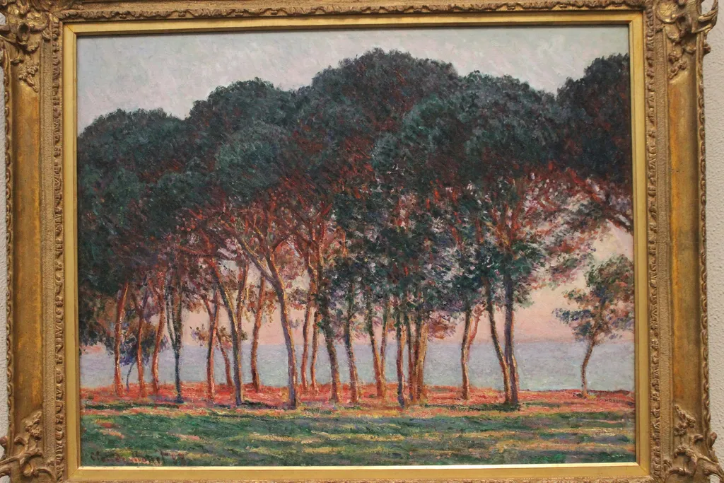 Under the Pines, Evening, by Claude Monet, oil, 1894
