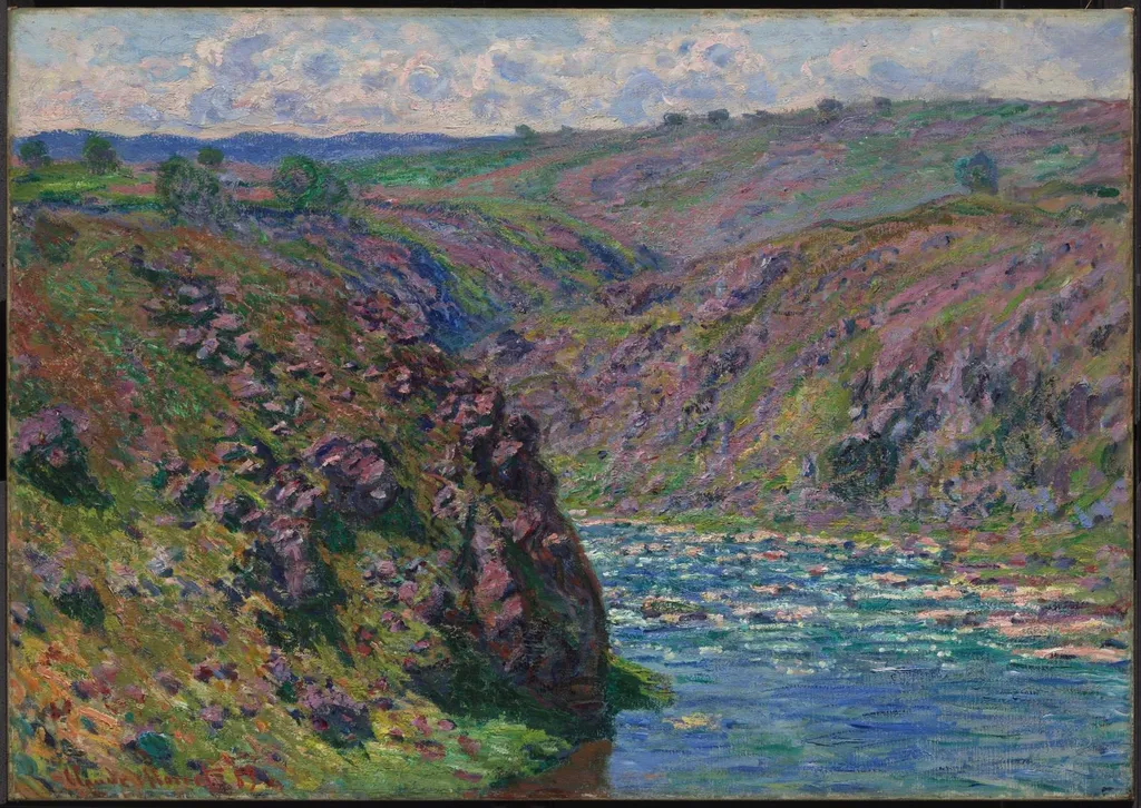 Valley of the Creuse (Sunlight Effect), by Claude Monet, oil, 1895