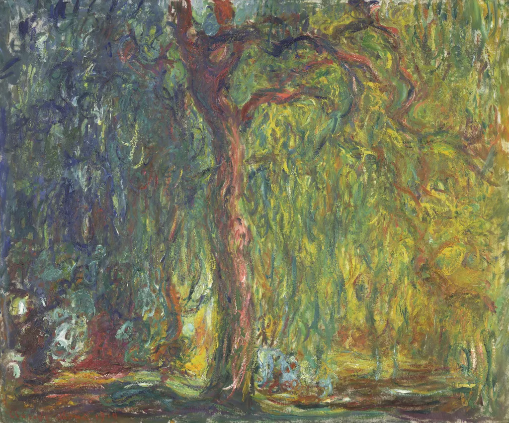 Weeping Willow, by Claude Monet, oil, 1918