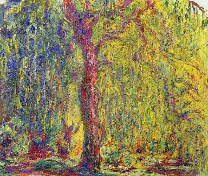 Weeping Willow, by Claude Monet, oil, 1918