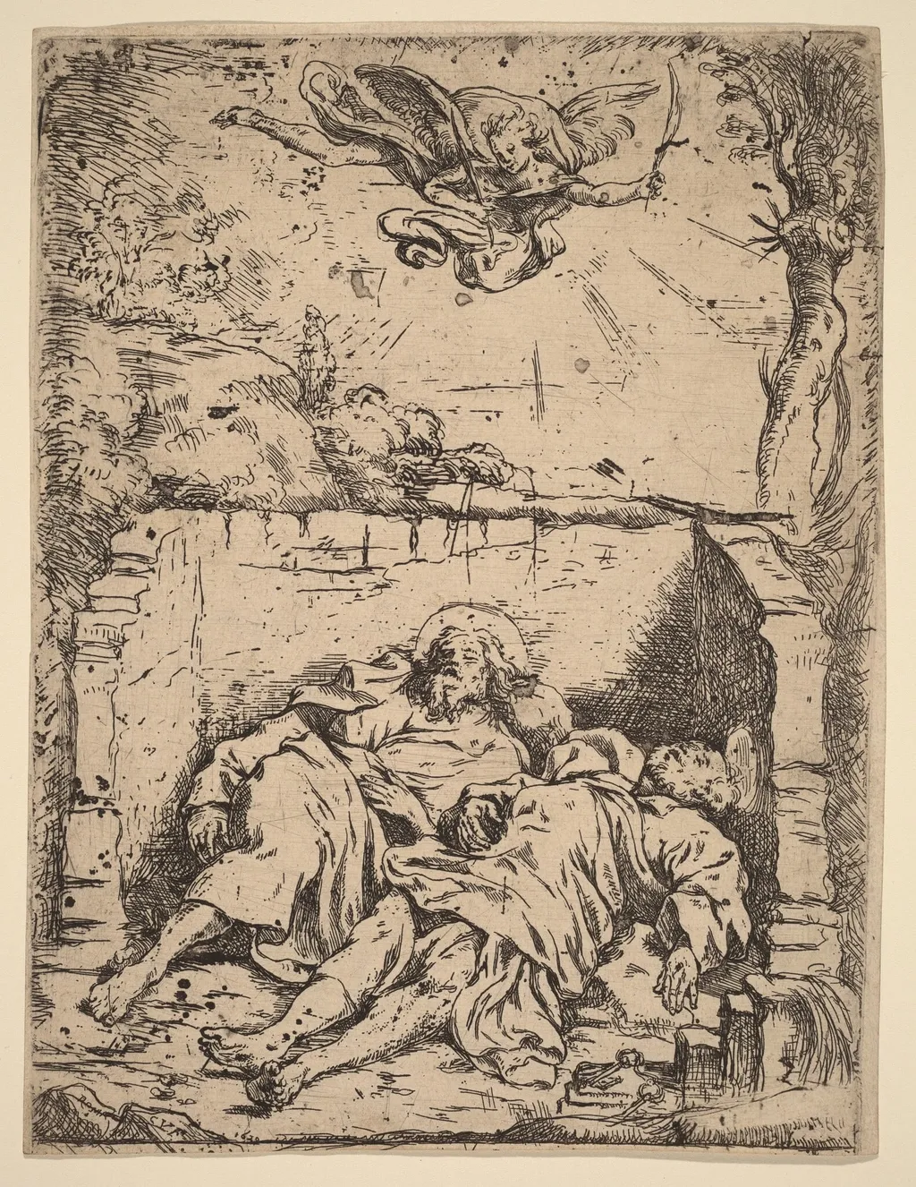 The Bodies of Saints Peter and Paul, by Claude Vignon, ink, 1620
