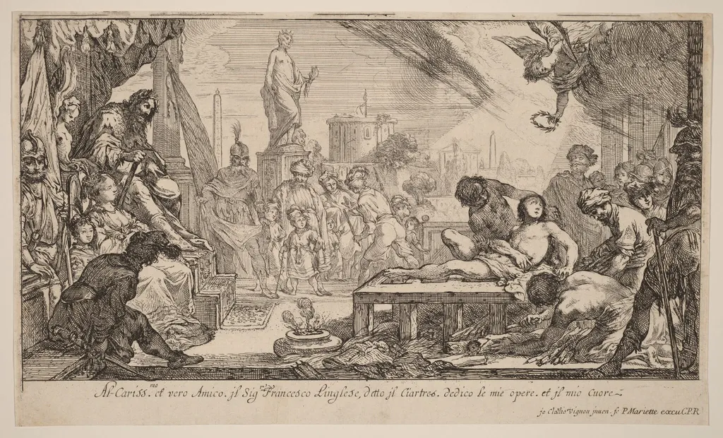 The Martyrdom of Saint Lawrence, by Claude Vignon, ink, 1593