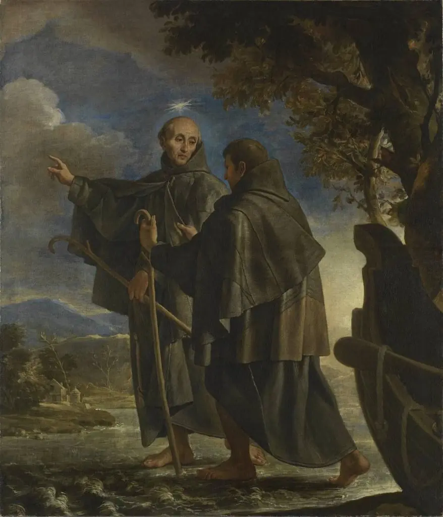 Der hl. Petrus von Alcántara wandelt über den Fluss Quadiana, by Claudio Coello