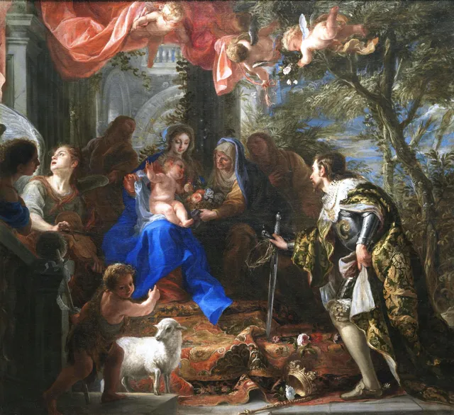 The Virgin and Child adored by Saint Louis, King of France