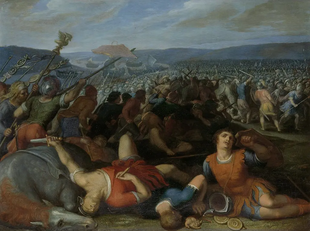 Claudius Civilis Defeats the Roman Troops near the Rhine in 69 AD