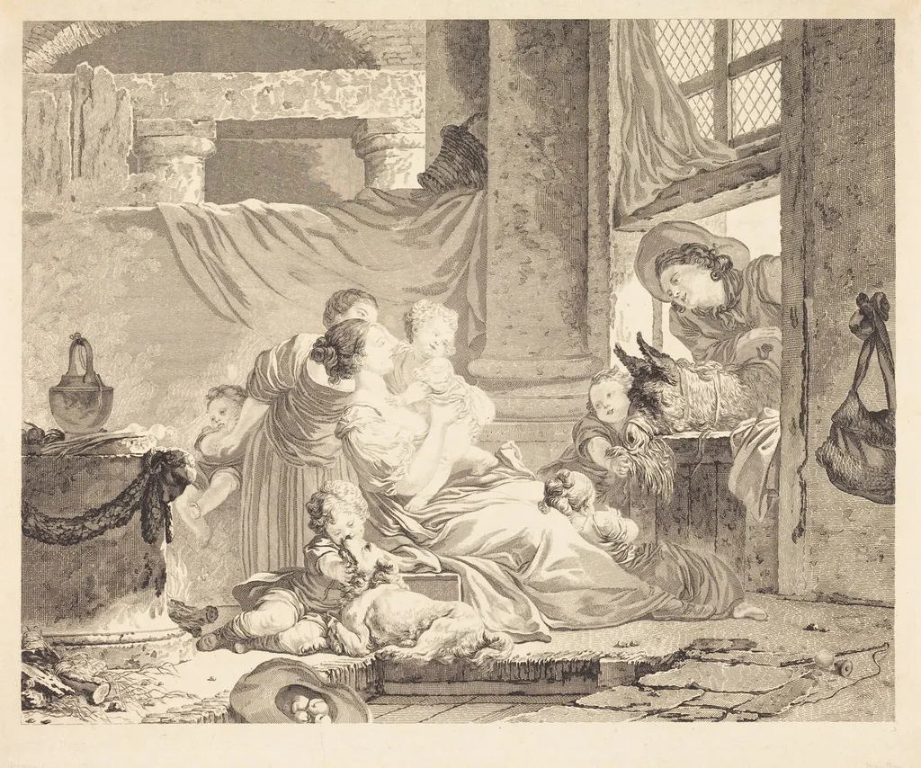La famille du fermier, by Clément-Pierre Marillier, ink, 1791