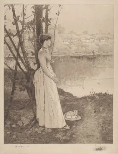 Untitled (Lady by a Riverbank), by Clement Rollins Grant