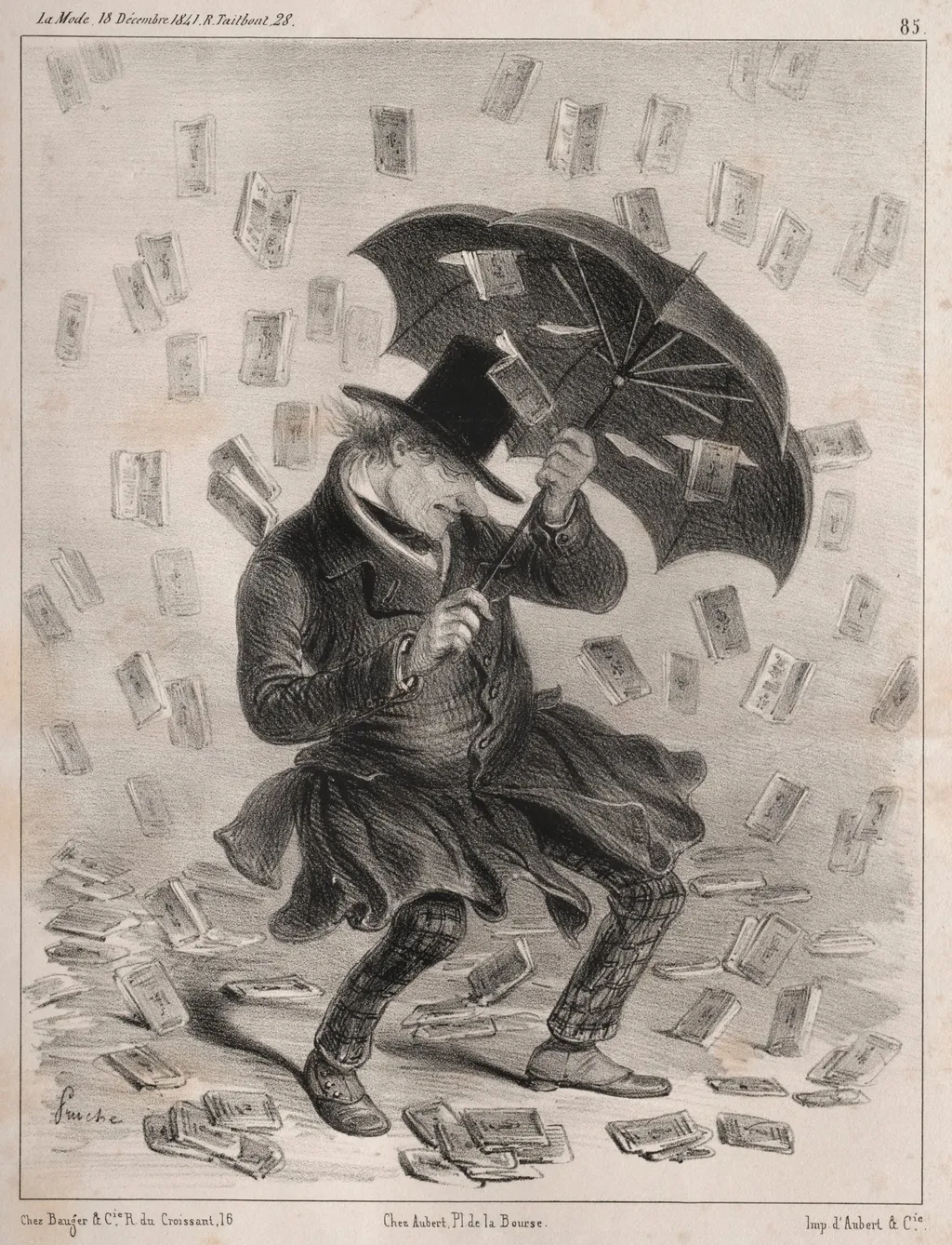 Actualités: Comment! on ne fera pas des processions pour faire changer ce temps là?....., by Clémente Pruche, 1840