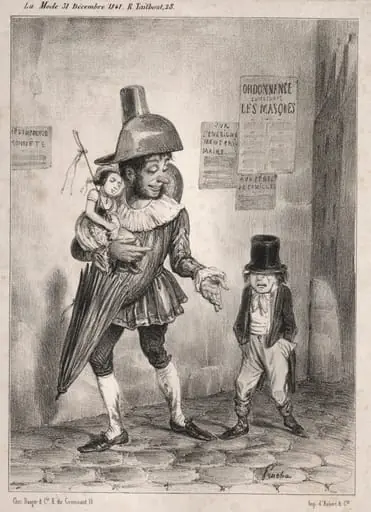 Pochades de carnaval: Vois-tu, si ton maître est bien content de toi et si tu as le prix de sagesse cette année! je te laisserai deguiser en paillasse! ...l'année prochaine!!, by Clémente Pruche