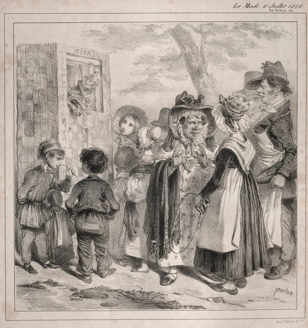 Voyez-vous ma Chère! c'est la police qui fait jouer ces polichinels là, pour détourner l'attention..., by Clémente Pruche, 1840