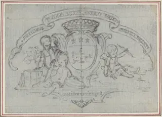 Coat of Arms with Three Putti