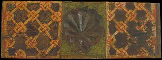 Coffered ceiling panel with palm leaf and interlacing motifs
