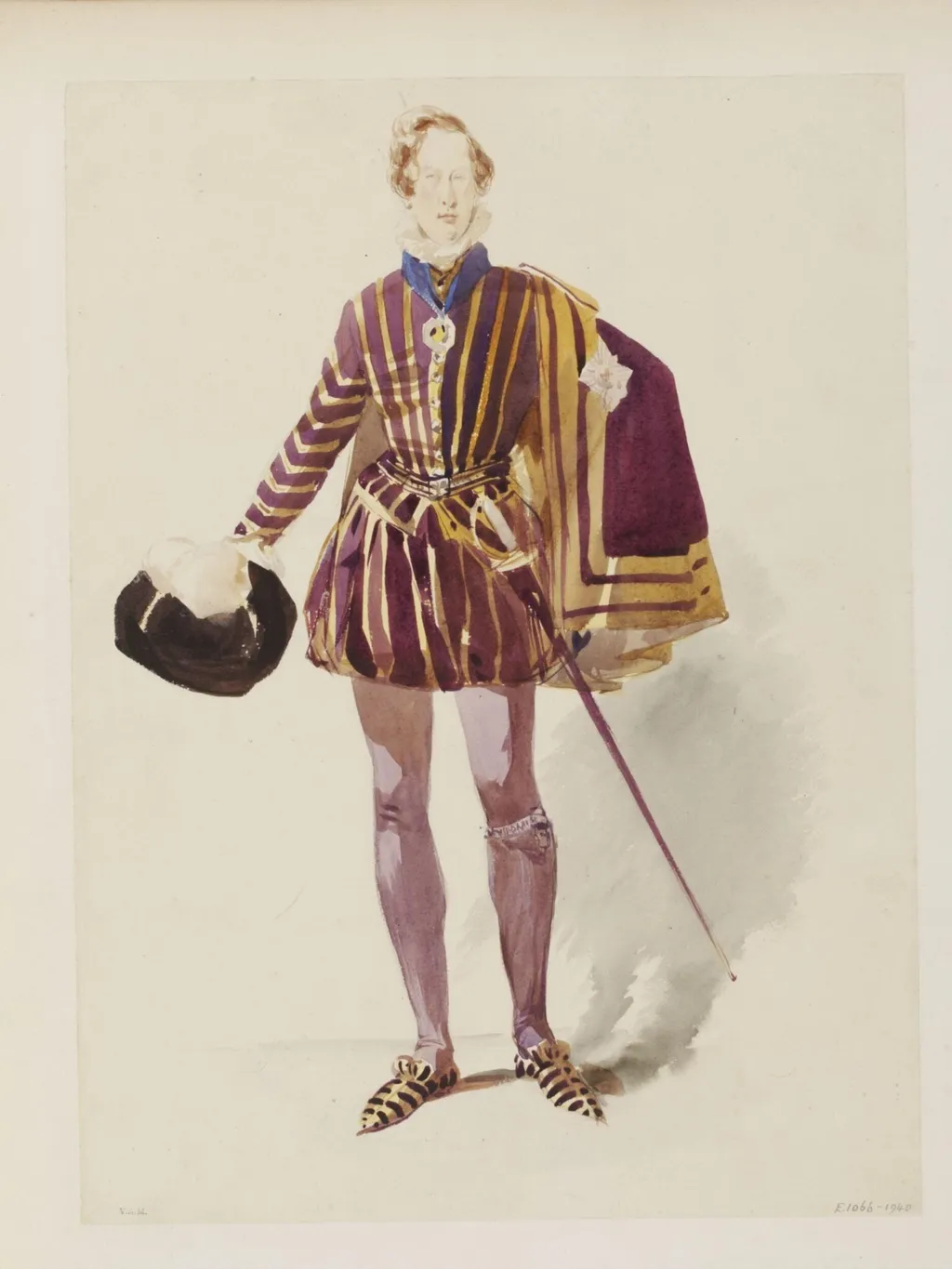 The Duke of Devonshire as an Elizabethan nobleman, c.1600, by Coke Smyth, watercolor, 1842
