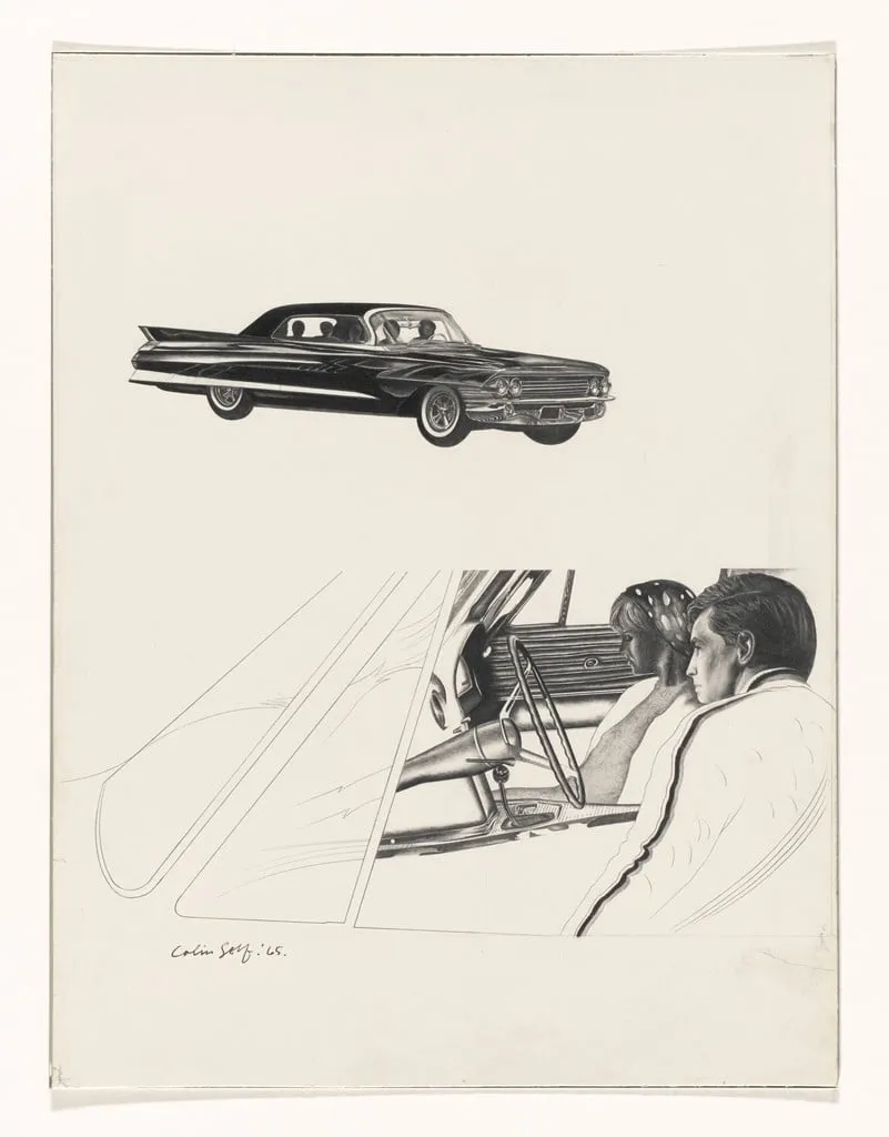 Untitled, by Colin Self, graphite, 1965