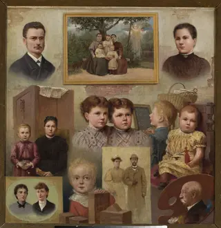 Collective portrait of the Kalinowski family with the painter's self-portrait