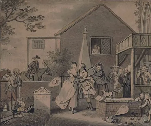 A Group at a Church Porch, by Collet