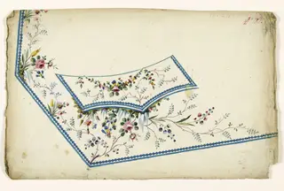 Composition de fleurs en branches et en bouquets, projets de broderies de gilet, XVIIIème siècle