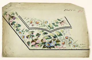 Composition de fleurs sauvages, projets de broderies de gilet, XVIIIème siècle, 1750