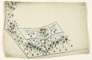 Composition florale en guirlandes, projets de broderies de gilet, XVIIIème siècle