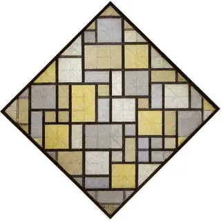 Composition: Light Color Planes with Grey Lines