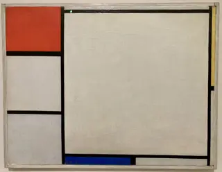 Composition with red, yellow, and blue