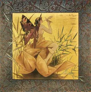 Composition with Winged Nymph Blowing Amongst Reeds