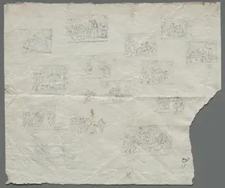 Compositional Sketches after Raphael and other artists (recto)