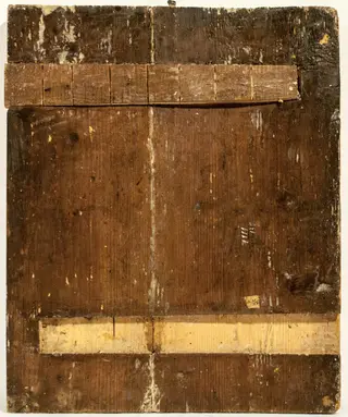 Compoziție complexă, (13 scene), centrată pe scena Învierii redată în varianta coborârii lui Iisus la Iad, episod biblic cunoscut și sub denumirea de Anastasis sau Învierea.Mântuitorul încadrat de o mandorlă îl scoate pe Adam și pe alți drepți(sfinți, prooroci) din gura gheenei. Deasupra este pictată scena ridicării din mormânt a Mântuitorului, lângă piatra mormântului, îngerul. În celelalte casete sunt reprezentate scene din viața lui Iisus Hristos și a Maicii Domnului, cu un număr redus de personaje (3 – 4, maxim 5): „Sfânta Treime”(ospitalitatea lui Avraam), Nașterea Fecioarei Maria”, „Intrarea Maicii Domnului în biserică(Ovidenia), „Buna Vestire”, „Nașterea lui Iisus Hristos”, Întâmpinarea Domnului(Stretenia), „Botezul lui Hristos” „Schimbarea la față” „Intrarea Domnului în Ierusalim”, , „Înălțarea Domnului, Adormirea Maicii Domnului, „Înălțarea Sfintei Cruci”. Toate personajele au nimburi trasate cu alb.Desen schematic, trasat cu finețe, ușor dezordonat, ca și inscripțiile. Cromatica specifică, tonuri calde, brun, galben, roșu în contrast cu verde, albastru, negru, valorate de foița de aur. Chenarul lat, roșu(tipul de icoană krasnushka)