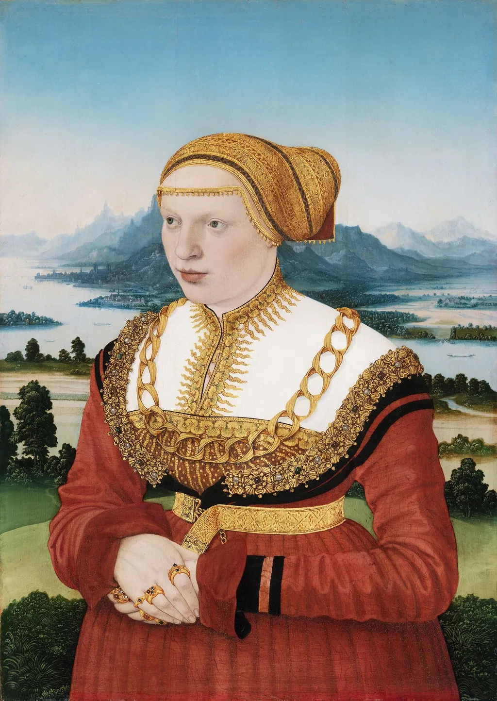 Portrait of Katherina Knoblauch (1513-1542), by Conrad Faber von Kreuznach, unspecified, 1532