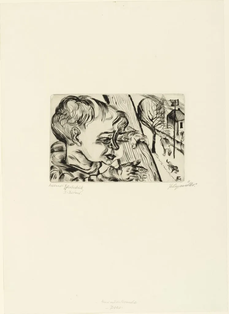 Untitled, by Conrad Felixmüller, ink, 1921