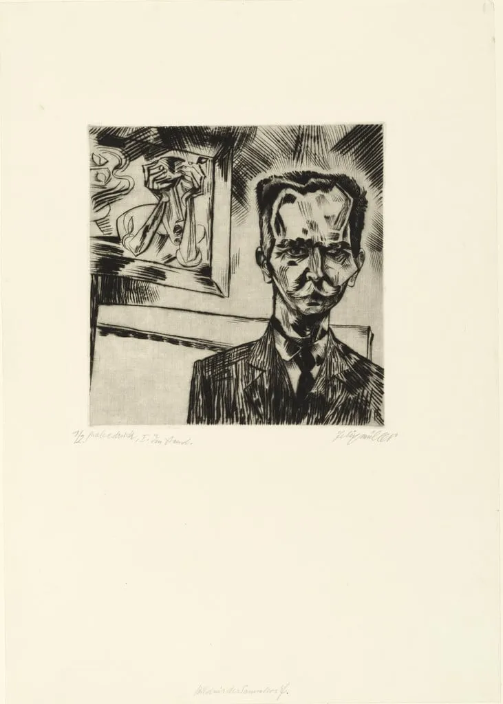 Untitled, by Conrad Felixmüller, ink, 1922